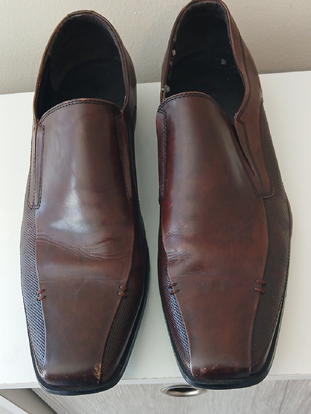 Kenneth Cole Reaction Men's Brown Leather Slip-On Loafers